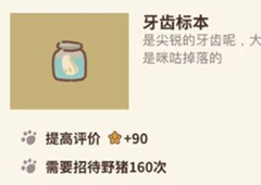 动物餐厅牙齿标本怎么解锁 标本作用介绍攻略
