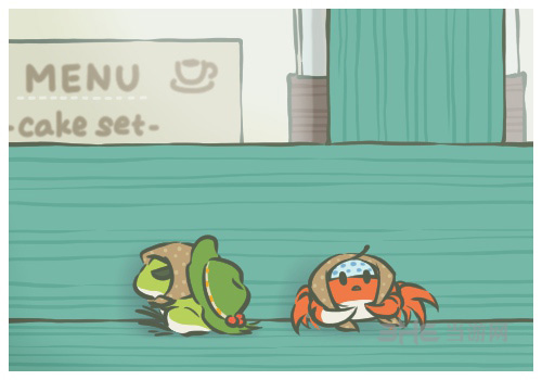 旅行青蛙绿色长椅图片2