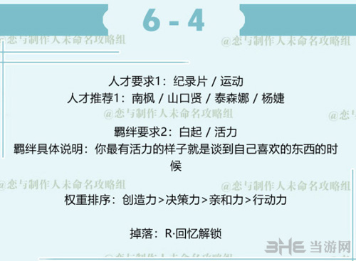 恋与制作人白起拍摄副本6-4图片