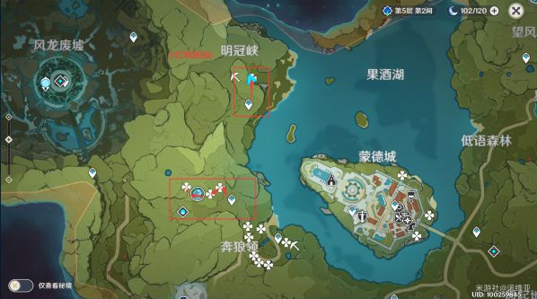 原神小灯草采集路线图