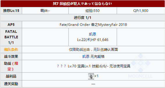 FGO虚月馆杀人事件其7配置