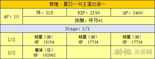 FGO泳装一期复刻体验本配置图片3
