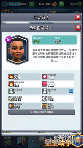 《皇室战争》蛮羊骑士属性