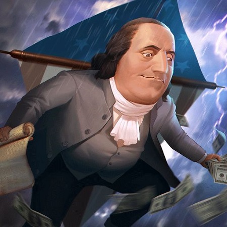 夕阳热气球富兰克林