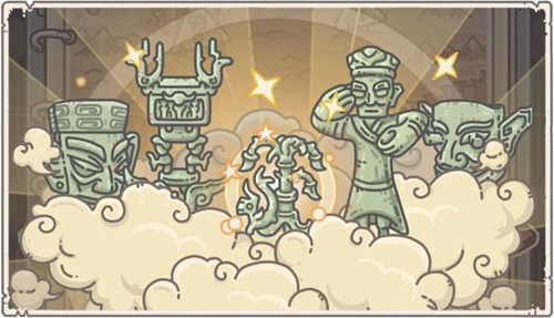 最强蜗牛三星堆大神树及金面铜人头像图