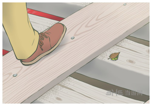 旅行青蛙木板人行道图片