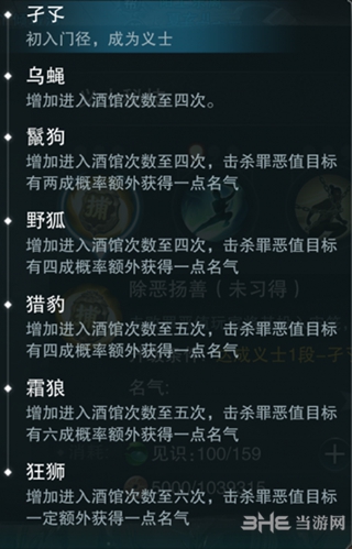 楚留香手游义士等级截图