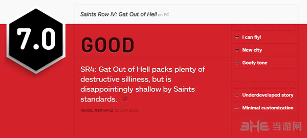 黑道圣徒4杀出地狱ign评分