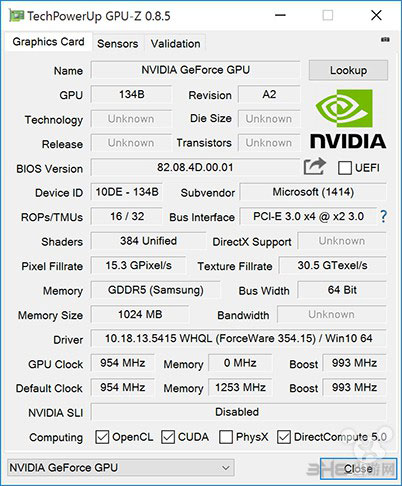 Surface Book显卡参数