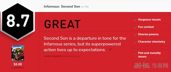 声名狼藉私生子获IGN8.7好评