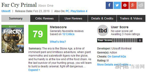 孤岛惊魂原始杀戮媒体评分2