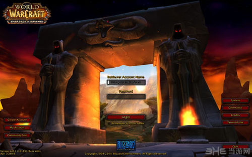 魔兽世界6.0德拉诺之王登陆界面截图