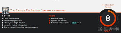 汤姆克兰西全境封锁Gamespot评分2