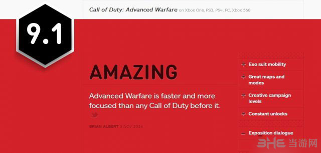 使命召唤11获IGN9.1好评