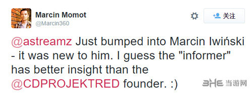 CDPR推特否认EA收购