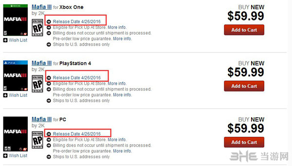 GameStop黑手党3商品截图1