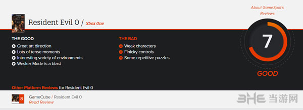 生化危机0高清重制版GameSpot评分1