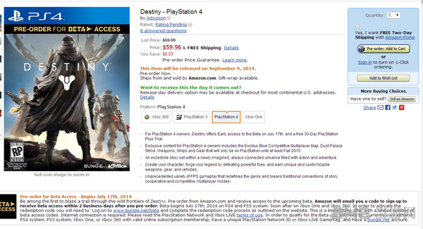 命运PS平台独占内容至明年秋 微软你绝壁被小瞧了！