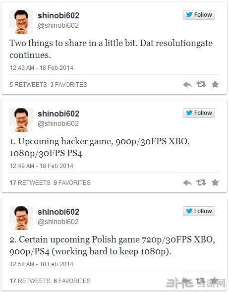 看门狗巫师3次世代主机分辨率曝光 PS4完胜