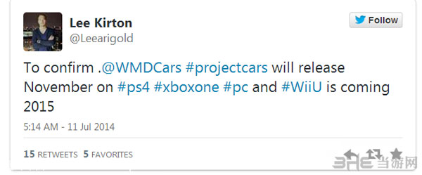 赛车计划WIIU版宣布跳票到2015年2