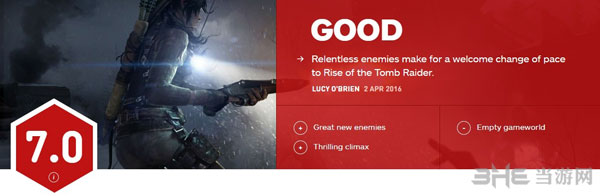 古墓丽影崛起DLC寒夜觉醒IGN评分1