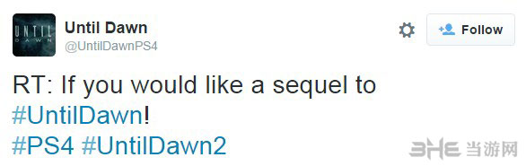 直到黎明Twitter截图