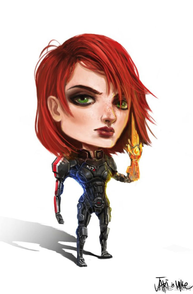 质量效应有爱玩家超萌Q版手绘2