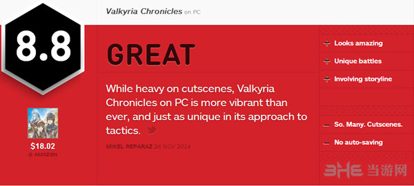 战场女武神获IGN8.8好评1