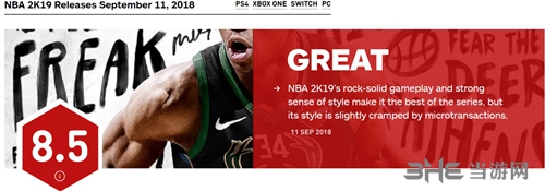 NBA2K19IGN评分