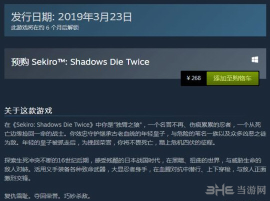 只狼上架STEAM1