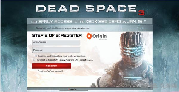 死亡空间3试玩版申请界面